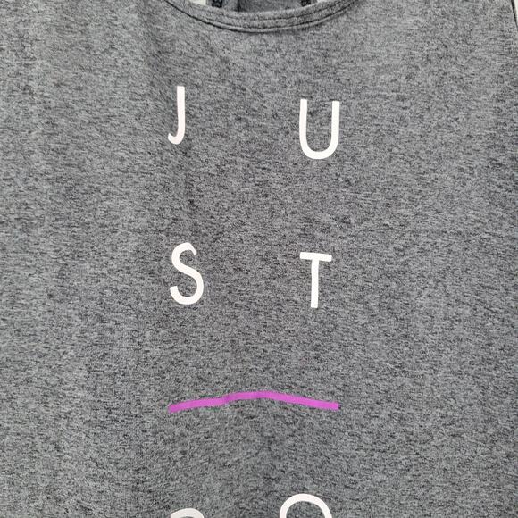Nike Dri-Fit Womens Tank Top XS Gray Just Do It Graphic Racer Back Activewear - Picture 7 of 12